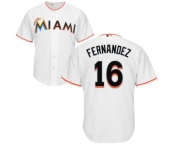 Men's Miami Marlins #16 Jose Fernandez Majestic White Home Cool Base Player Jersey