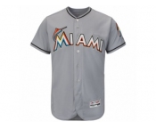 Men's Miami Marlins Majestic Road Blank Gray Flex Base Authentic Collection Team Jersey
