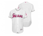 Miami Marlins White Home 2016 Mother''s Day Flex Base Jersey