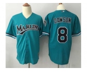 Mitchell And Ness 1995 Miami Marlins #8 Andre Dawson Green Throwback Stitched MLB Jersey