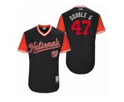 Men's 2017 Little League World Series Nationals Gio Gonzalez #47 Double G Navy Jersey