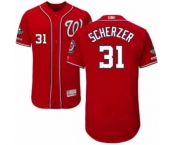Men's Washington Nationals #31 Max Scherzer Red Alternate Flex Base Authentic Collection 2019 World Series Champions Baseball Jersey