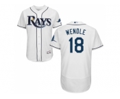 Men Tampa Bay Rays #18 Joey Wendle White Flexbase Authentic Collection Stitched MLB Jersey