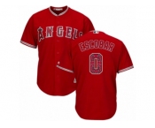 Los Angeles Angels of Anaheim #0 Yunel Escobar Authentic Red Team Logo Fashion Cool Base MLB Jersey