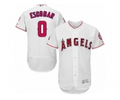 Los Angeles Angels of Anaheim #0 Yunel Escobar White Flexbase Authentic Collection MLB Jersey