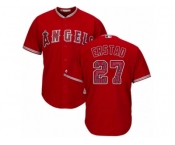 Los Angeles Angels of Anaheim #27 Darin Erstad Authentic Red Team Logo Fashion Cool Base MLB Jersey