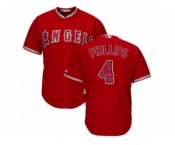 Los Angeles Angels of Anaheim #4 Brandon Phillips Authentic Red Team Logo Fashion Cool Base MLB Jersey
