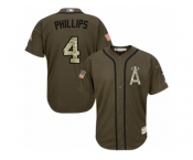 Los Angeles Angels of Anaheim #4 Brandon Phillips Replica Green Salute to Service MLB Jersey