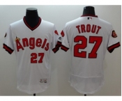 Men Los Angeles Angels Of Anaheim #27 Mike Trout White Flexbase Authentic Collection Cooperstown Stitched MLB Jersey