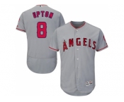 Men Los Angeles Angels Of Anaheim #8 Justin Upton Grey Flexbase Authentic Collection Stitched Baseball Jersey