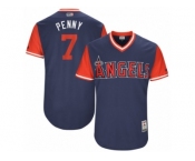 Men's Los Angeles Angels Cliff Pennington #7 Penny Majestic Navy 2017 Players Weekend Authentic Jersey
