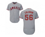 Men's Majestic Los Angeles Angels of Anaheim #56 Kole Calhoun Grey Flexbase Authentic Collection MLB Jersey