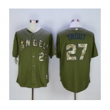 mlb jerseys los angeles angels #27 trout green