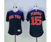 Men's Boston Red Sox #15 Dustin Pedroia Majestic Navy blue Flexbase Authentic Collection Player Jersey