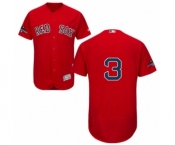 Men's Majestic Boston Red Sox #3 Babe Ruth Red Alternate Flex Base Authentic Collection 2018 World Series Champions MLB Jersey