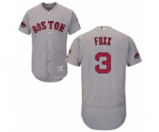 Men's Majestic Boston Red Sox #3 Jimmie Foxx Grey Road Flex Base Authentic Collection 2018 World Series Champions MLB Jersey