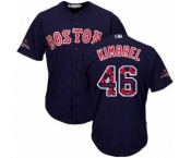 Men's Majestic Boston Red Sox #46 Craig Kimbrel Authentic Navy Blue Team Logo Fashion Cool Base 2018 World Series Champions MLB Jersey