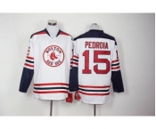 mlb jerseys boston red sox #15 dustin pedroia white long sleeve