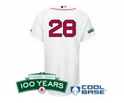 mlb jerseys boston red sox #28 adrian gonzalez white(cool base 100th anniversary patch)