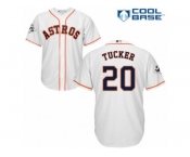 Houston Astros #20 Preston Tucker Replica White Home 2017 World Series Bound Cool Base MLB Jersey Houston Astros #20 Preston Tucker Replica White Home 2017 World Series Bound Cool Base MLB Jersey