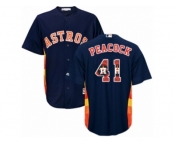 Men Majestic Houston Astros #41 Brad Peacock Authentic Navy Blue Team Logo Fashion Cool Base MLB Jersey Men Majestic Houston Astros #41 Brad Peacock Authentic Navy Blue Team Logo Fashion Cool Base MLB Jersey