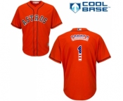 Men's Majestic Houston Astros #1 Carlos Correa Replica Orange USA Flag Fashion MLB Jersey Men's Majestic Houston Astros #1 Carlos Correa Replica Orange USA Flag Fashion MLB Jersey