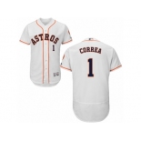 Men's Majestic Houston Astros #1 Carlos Correa White Flexbase Authentic Collection MLB Jersey