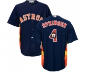 Men's Majestic Houston Astros #4 George Springer Authentic Navy Blue Team Logo Fashion Cool Base MLB Jersey Men's Majestic Houston Astros #4 George Springer Authentic Navy Blue Team Logo Fashion Cool Base MLB Jersey