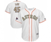 Men's Majestic Houston Astros #45 Carlos Lee Replica White 2018 Gold Program Cool Base MLB Jersey Men's Majestic Houston Astros #45 Carlos Lee Replica White 2018 Gold Program Cool Base MLB Jersey