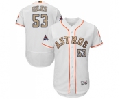 Men's Majestic Houston Astros #53 Ken Giles White 2018 Gold Program Flex Base Authentic Collection MLB Jersey Men's Majestic Houston Astros #53 Ken Giles White 2018 Gold Program Flex Base Authentic Collection MLB Jersey