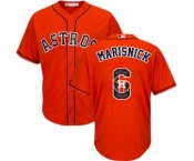 Men's Majestic Houston Astros #6 Jake Marisnick Authentic Orange Team Logo Fashion Cool Base MLB Jersey Men's Majestic Houston Astros #6 Jake Marisnick Authentic Orange Team Logo Fashion Cool Base MLB Jersey