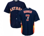 Men's Majestic Houston Astros #7 Craig Biggio Authentic Navy Blue Team Logo Fashion Cool Base MLB Jersey Men's Majestic Houston Astros #7 Craig Biggio Authentic Navy Blue Team Logo Fashion Cool Base MLB Jersey
