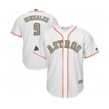 Men's Majestic Houston Astros #9 Marwin Gonzalez Replica White 2018 Gold Program Cool Base MLB Jersey