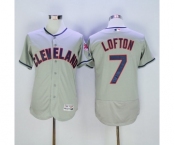 Men Cleveland Indians #7 Kenny Lofton Majestic Grey Flexbase Authentic Collection Jersey