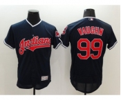 Men Cleveland Indians #99 Ricky Vaughn Majestic Navy Blue Flexbase Authentic Collection Player Jersey