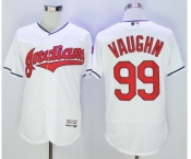 Men Cleveland Indians #99 Ricky Vaughn Majestic White Flexbase Authentic Collection Jersey