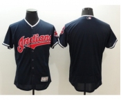Men Cleveland Indians Blank Majestic Navy Blue Flexbase Authentic Collection Jersey