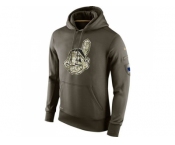 Men's Cleveland Indians Nike Olive Salute To Service KO Performance Hoodie