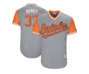 Men's 2017 Little League World Series Orioles Dylan Bundy #37 Bundy Gray Jersey