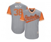 Men's 2017 Little League World Series Orioles Wade Miley #38 Miley Gray Jersey