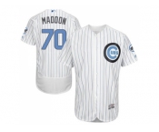 Chicago Cubs #70 Joe Maddon White(Blue Strip) Flexbase Authentic Collection 2016 Father's Day Stitched Baseball Jersey