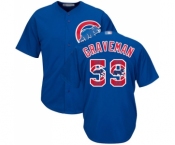 Men's Chicago Cubs #59 Kendall Graveman Authentic Royal Blue Team Logo Fashion Cool Base Baseball Jersey