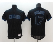 Men's Majestic Chicago Cubs #17 Kris Bryant Lights Out Black Flexbase Authentic Collection MLB Jersey
