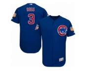 Men's Majestic Chicago Cubs #3 David Ross Royal Blue Alternate Flexbase Authentic Collection MLB Jersey
