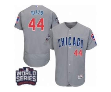 Men's Majestic Chicago Cubs #44 Anthony Rizzo Grey 2016 World Series Bound Flexbase Authentic Collection MLB Jersey
