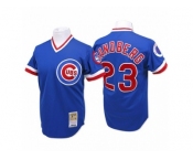 Men's Mitchell and Ness Chicago Cubs #23 Ryne Sandberg Replica Blue Throwback MLB Jersey