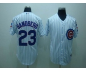mlb chicago cubs #23 sandberg white(blue strip)