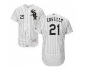 Men Chicago White Sox #21 Welington Castillo White(Black Strip) Flexbase Authentic Collection Stitched MLB Jersey