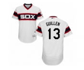 Men's Majestic Chicago White Sox #13 Ozzie Guillen White Flexbase Authentic Collection MLB Jersey