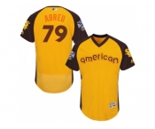 Men's Majestic Chicago White Sox #79 Jose Abreu Yellow 2016 All-Star American League BP Authentic Collection Flex Base MLB Jersey